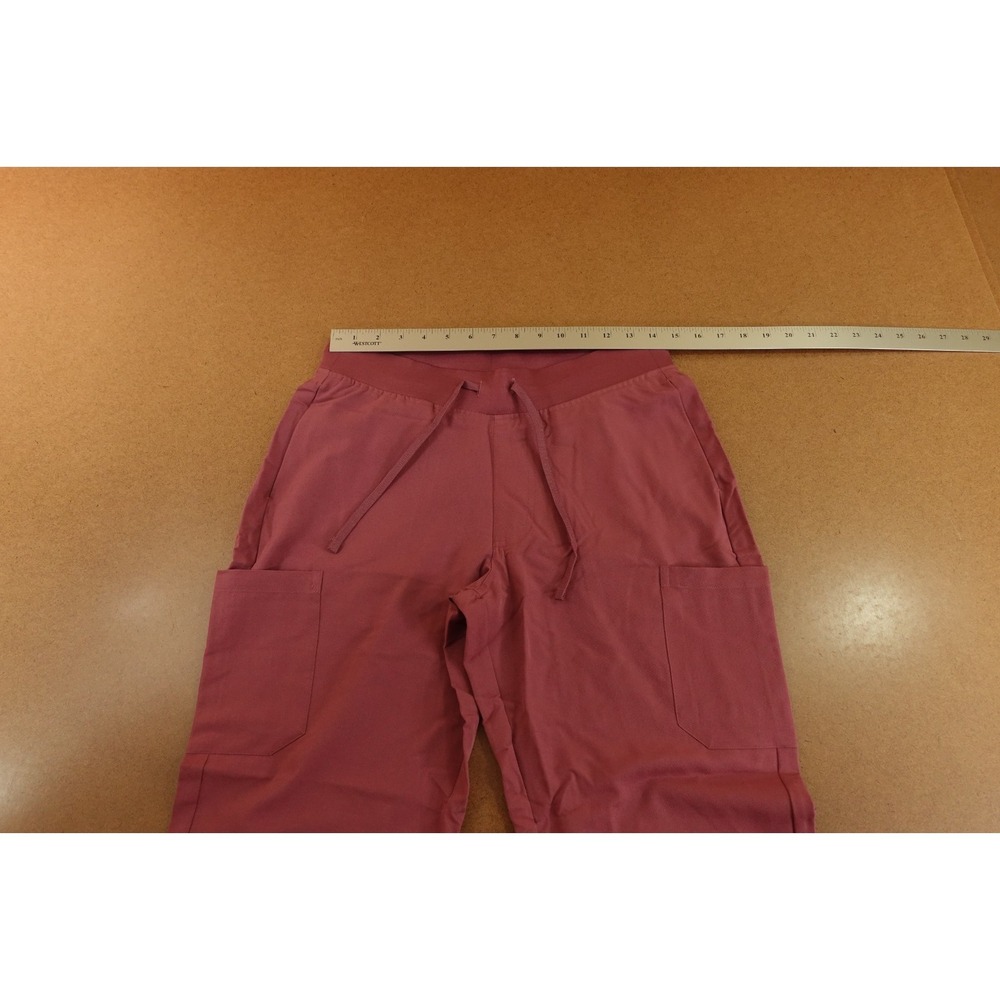 Mandala Womens Size Small Deep Mauve Drawstring Split Hem Cargo Scrub Pants NWT - Picture 7 of 11